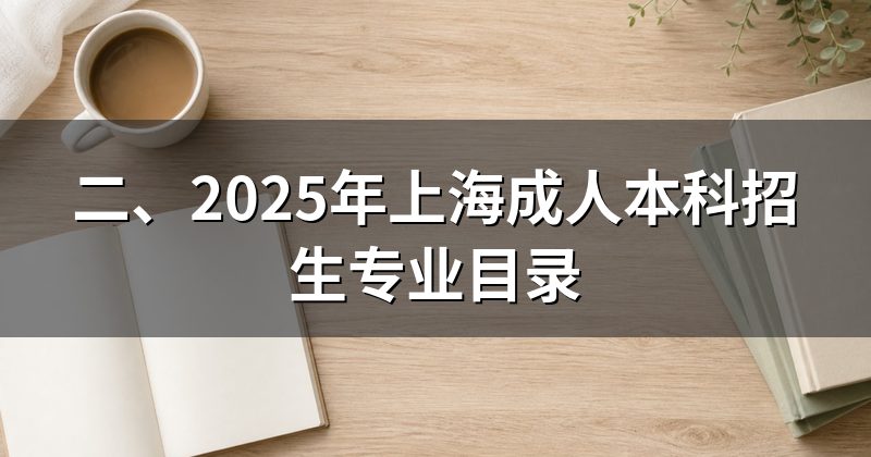 二、2025年上海成人本科招生专业目录