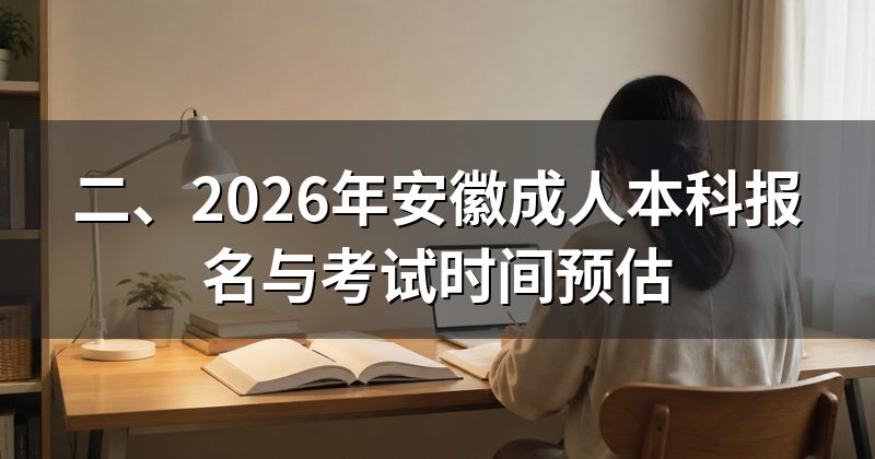 二、2026年安徽成人本科报名与考试时间预估