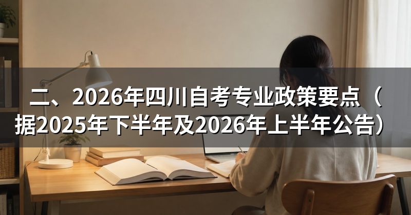 二、2026年四川自考专业政策要点(据2025年下半年及2026年上半年公告)