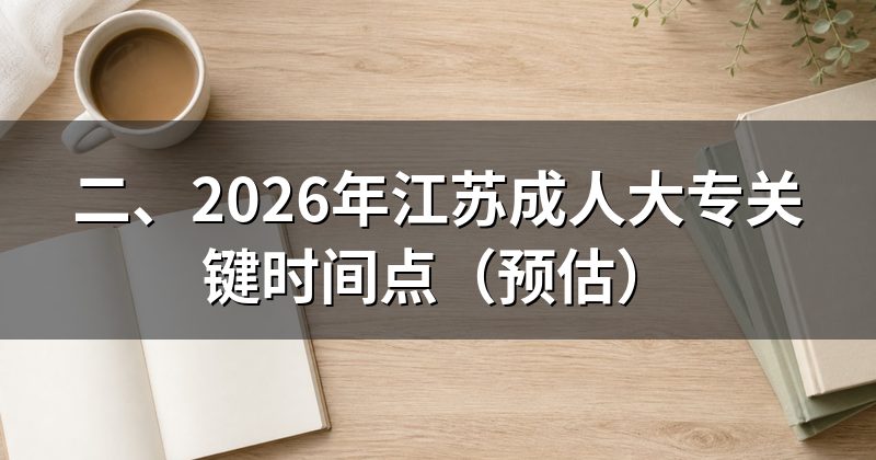 二、2026年江苏成人大专关键时间点(预估)