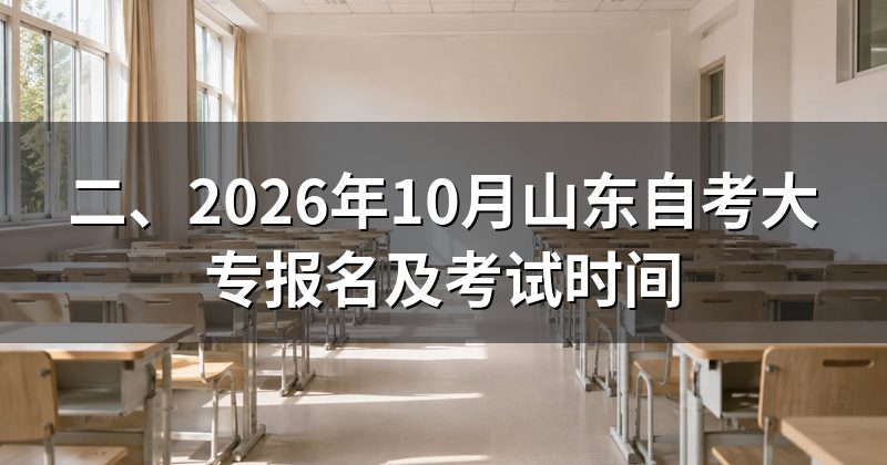 二、2026年10月山东自考大专报名及考试时间
