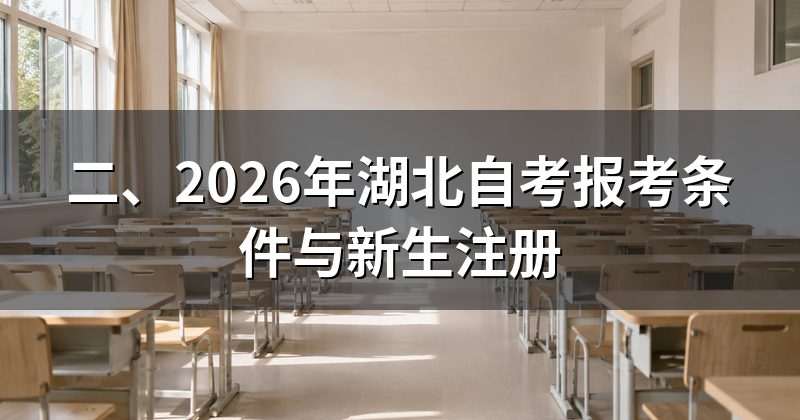 二、2026年湖北自考报考条件与新生注册