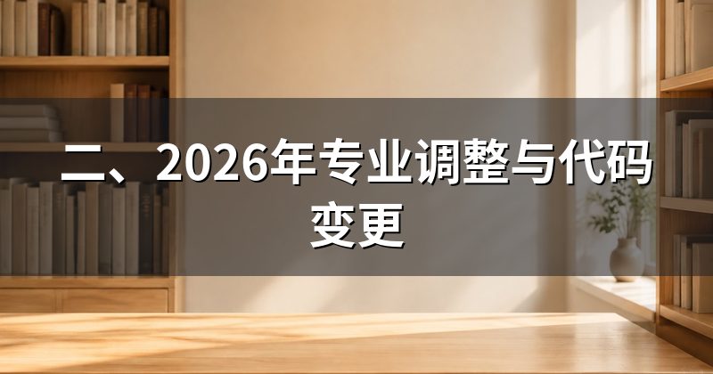 二、2026年专业调整与代码变更