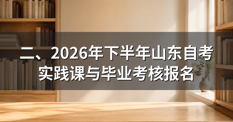 二、2026年下半年山东自考实践课与毕业考核报名