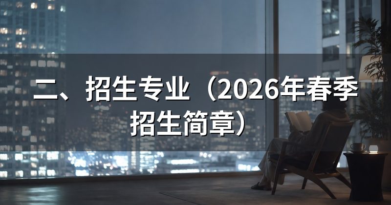 二、招生专业(2026年春季招生简章)