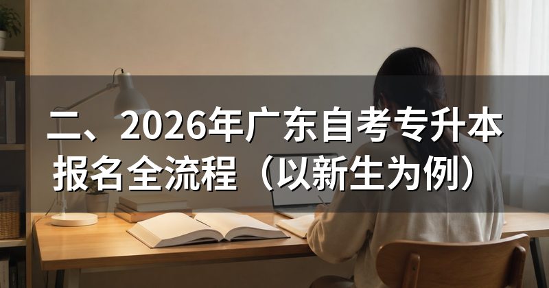 二、2026年广东自考专升本报名全流程（以新生为例）