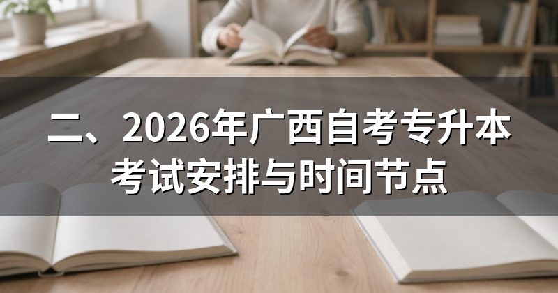 二、2026年广西自考专升本考试安排与时间节点
