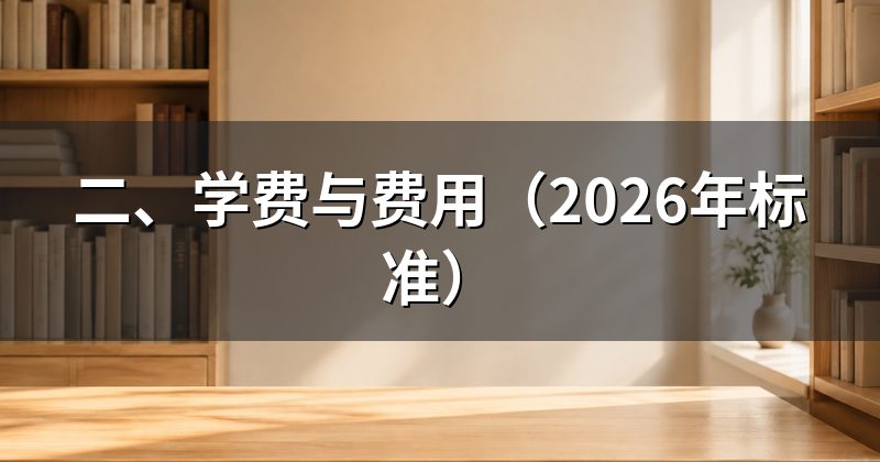 二、学费与费用(2026年标准)