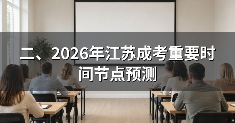 二、2026年江苏成考重要时间节点预测