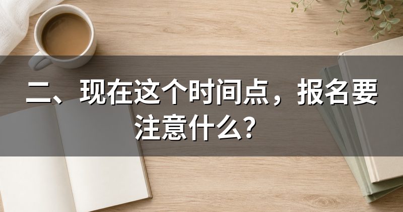 二、现在这个时间点，报名要注意什么？