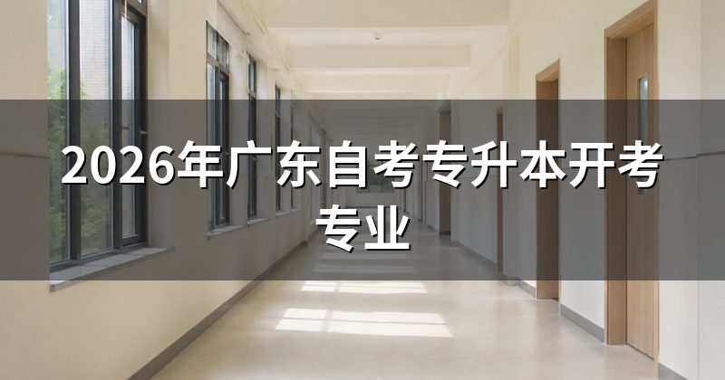 2026年广东自考专升本开考专业