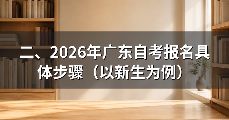 二、2026年广东自考报名具体步骤(以新生为例)