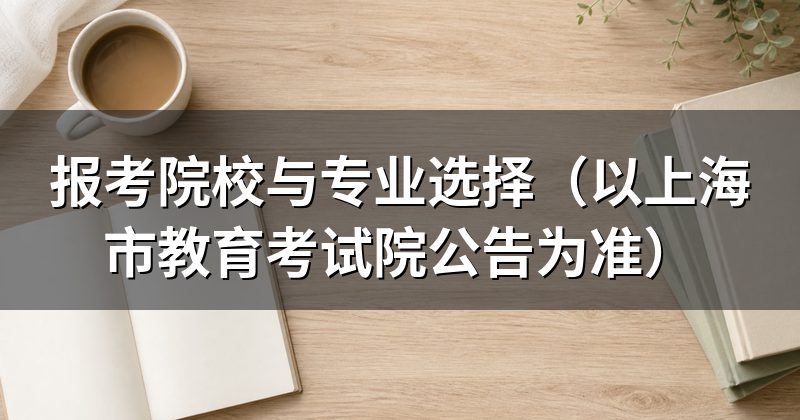 报考院校与专业选择(以上海市教育考试院公告为准)