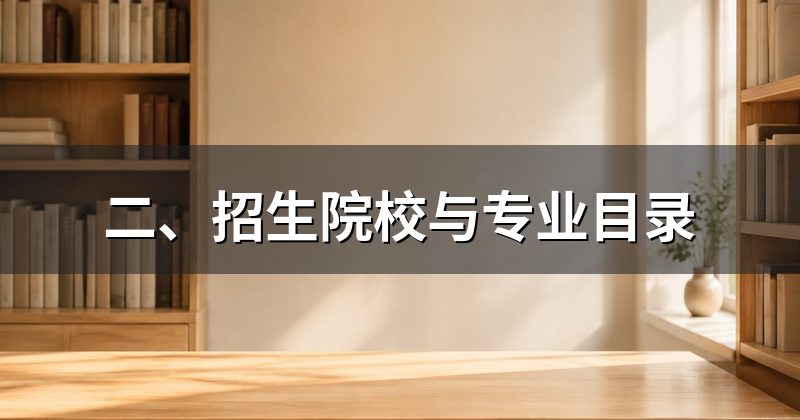 二、招生院校与专业目录