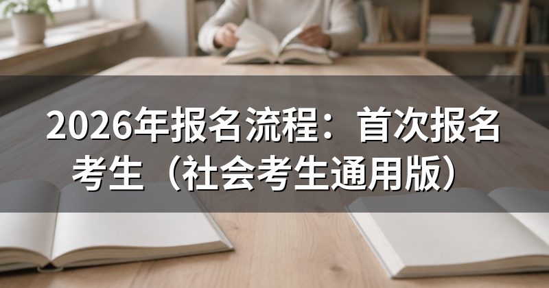 2026年报名流程:首次报名考生(社会考生通用版)