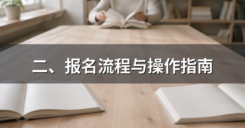二、报名流程与操作指南