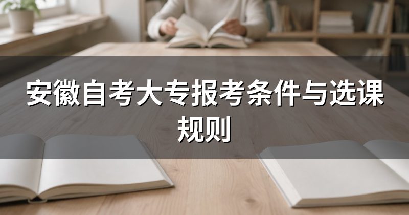 安徽自考大专报考条件与选课规则