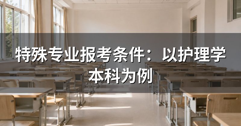 特殊专业报考条件：以护理学本科为例