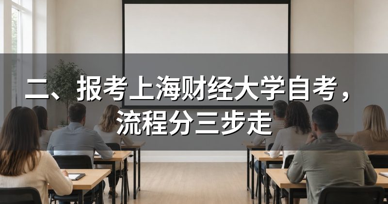 二、报考上海财经大学自考,流程分三步走