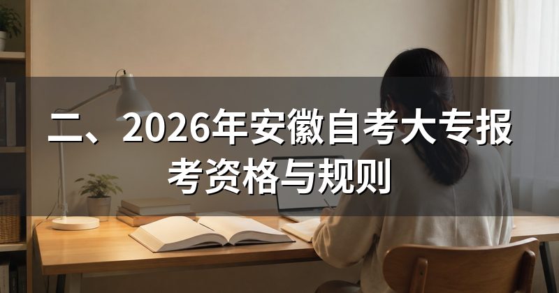 二、2026年安徽自考大专报考资格与规则