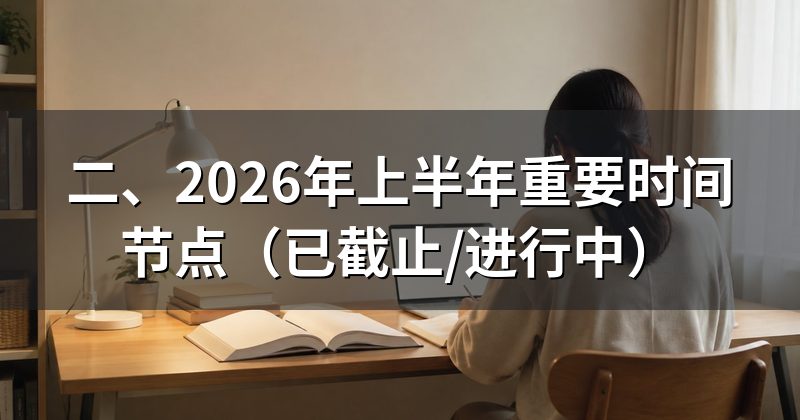 二、2026年上半年重要时间节点(已截止/进行中)