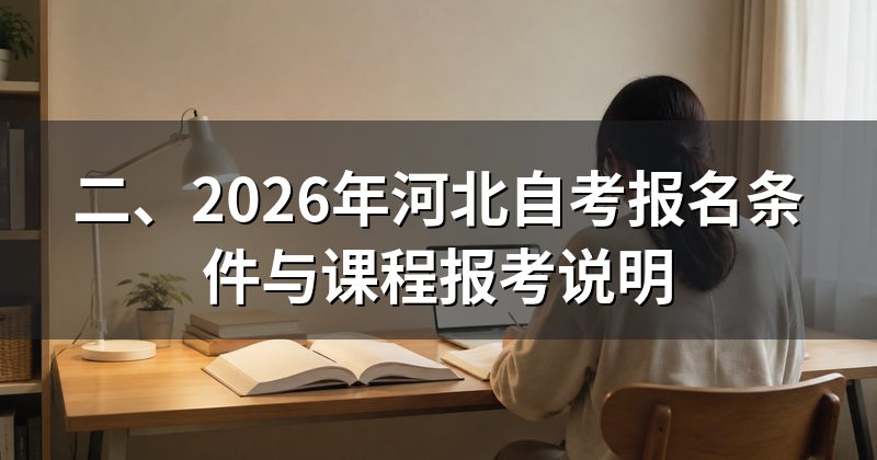 二、2026年河北自考报名条件与课程报考说明