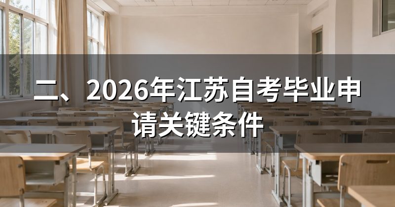 二、2026年江苏自考毕业申请关键条件