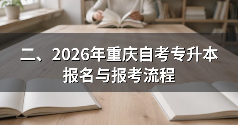 二、2026年重庆自考专升本报名与报考流程