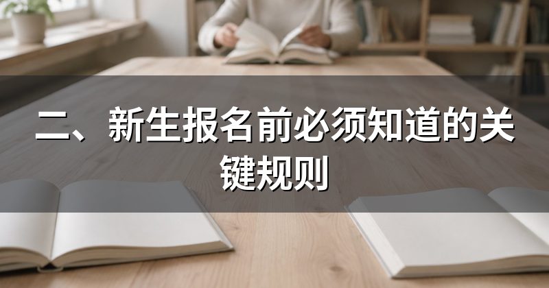 二、新生报名前必须知道的关键规则
