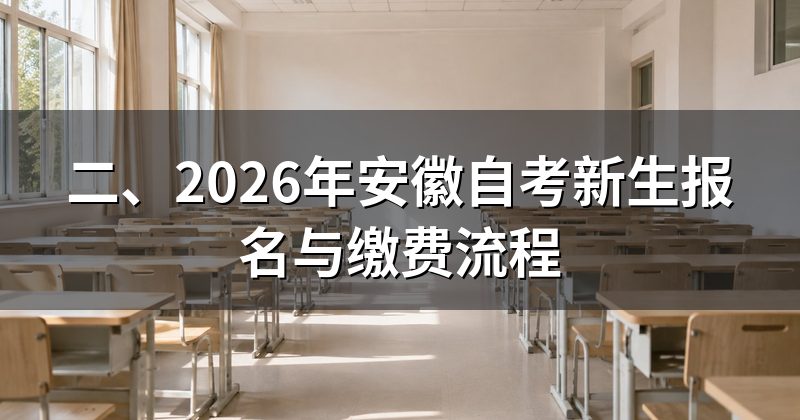 二、2026年安徽自考新生报名与缴费流程