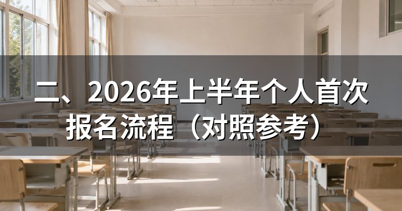 二、2026年上半年个人首次报名流程(对照参考)