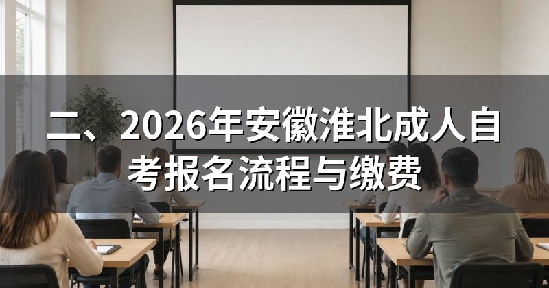 二、2026年安徽淮北成人自考报名流程与缴费