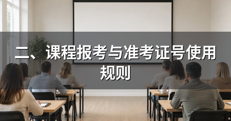 二、课程报考与准考证号使用规则
