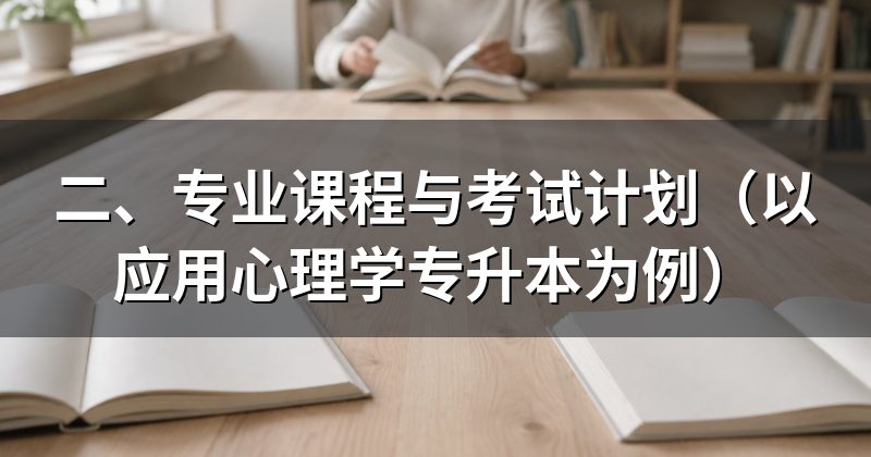 二、专业课程与考试计划(以应用心理学专升本为例)