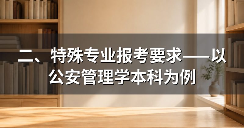二、特殊专业报考要求——以公安管理学本科为例
