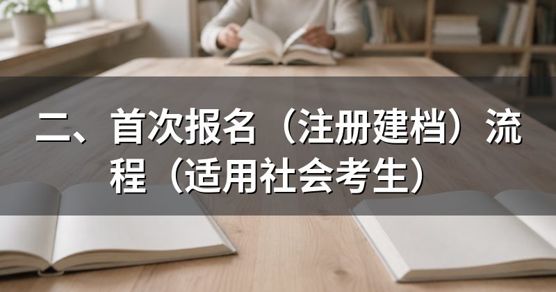 二、首次报名(注册建档)流程(适用社会考生)