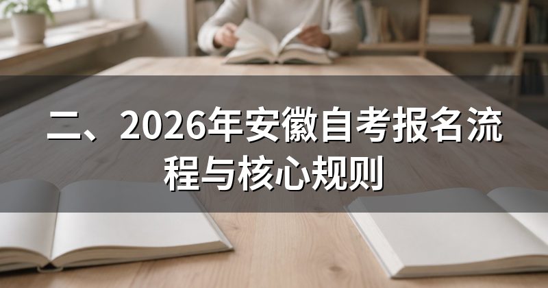 二、2026年安徽自考报名流程与核心规则