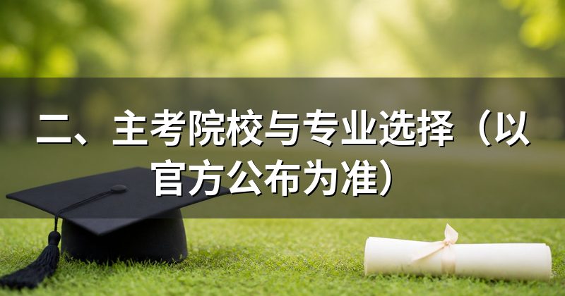 二、主考院校与专业选择(以官方公布为准)