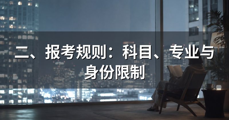 二、报考规则:科目、专业与身份限制