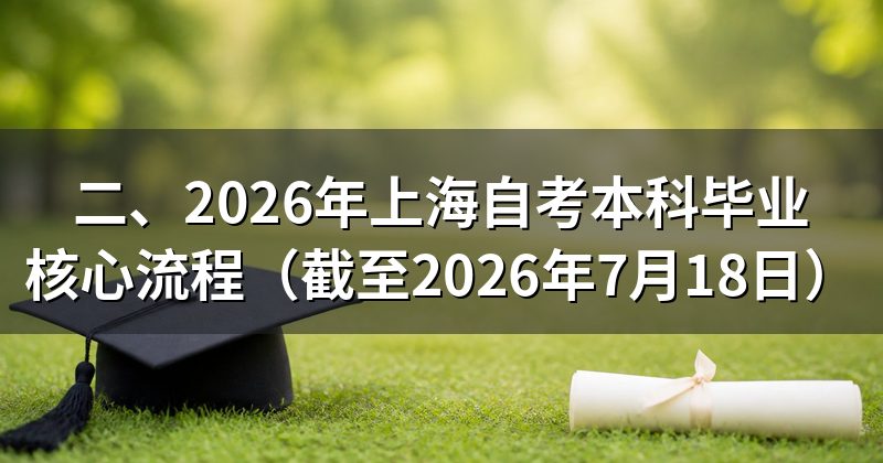 二、2026年上海自考本科毕业核心流程(截至2026年7月18日)