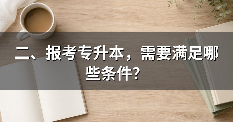 二、报考专升本,需要满足哪些条件?