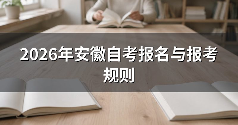 2026年安徽自考报名与报考规则