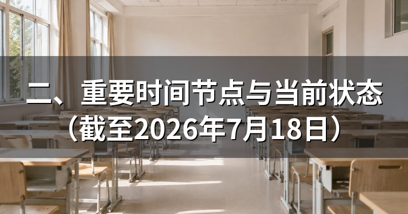 二、重要时间节点与当前状态(截至2026年7月18日)