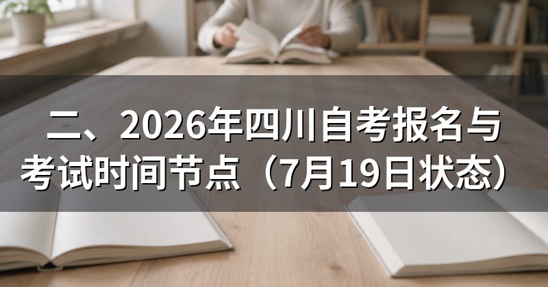 二、2026年四川自考报名与考试时间节点(7月19日状态)