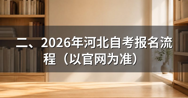 二、2026年河北自考报名流程(以官网为准)