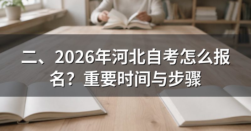 二、2026年河北自考怎么报名?重要时间与步骤