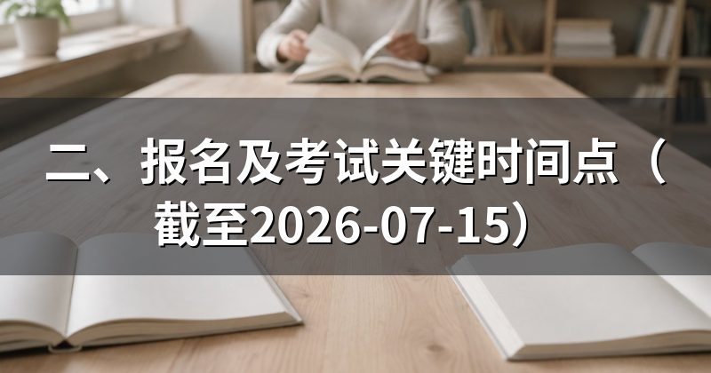 二、报名及考试关键时间点(截至2026-07-15)
