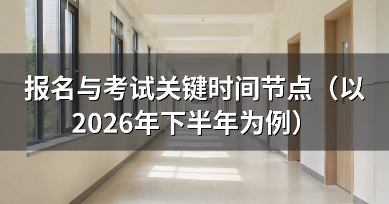 报名与考试关键时间节点(以2026年下半年为例)
