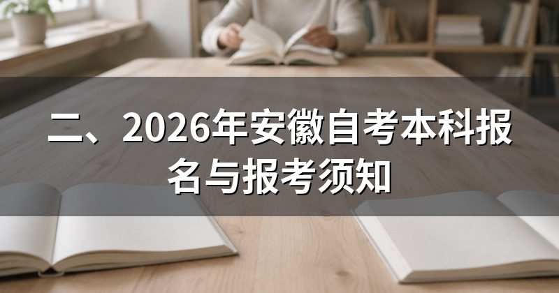 二、2026年安徽自考本科报名与报考须知