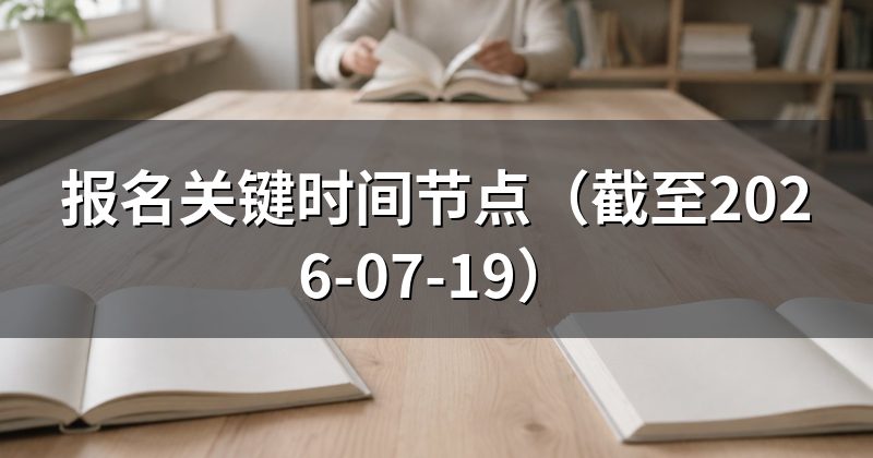 报名关键时间节点(截至2026-07-19)